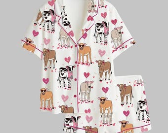 Ensemble pyjama vache femme, pyjama vache femme, pyjama vache femme, pyjama vache mignon femme, pyjama femme animaux de la ferme, ensemble de vêtements d'intérieur femme, cadeau pour elle