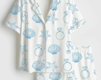 Ensemble pyjama de mariée femme, Ensemble pyjama de mariée femme, pyjama lune de miel femme, Ensemble pyjama de mariage femme, pyjama de mariée de plage, cadeau pour la mariée