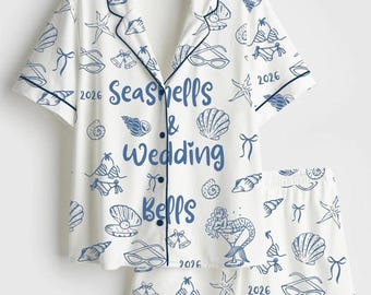 Wedding Pajama Set Women, Bride Pajamas Women Set, Honeymoon Pajamas Women, Bridal Pajama Set Women, Beach Wedding Pajamas, Gift For Bride