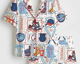 Ensemble pyjama baseball femme, pyjama baseball femme, pyjama baseball femme, pyjama d'été femme, vêtement de détente sport femme, cadeau pour elle