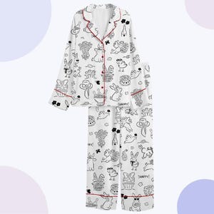 Cute Bunny Pajama Set Women, Animal Bunny Pajamas Women Set, Bunny Pjs Women, Summer Pajamas Women, Funny Animal Pjs Women Set, Gift For Her image 5