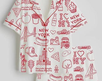 Ensemble de pyjama des États-Unis pour femme, pyjama souvenir de New York pour femme, pyjama de New York pour femme, pyjama d'Amérique pour femme, pyjama pour femme, cadeau pour elle