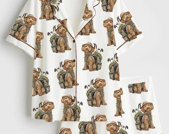 Ensemble pyjama femme pour amateur de golf, Ensemble pyjama femme golf, Ensemble pyjama femme chien, Ensemble pyjama femme drôle, pyjama femme loisir