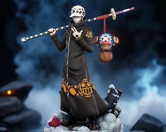 Estatua de capitán cirujano y doctor reno / Pareja inspirada en anime táctico / Archivos STL 3D PRINT