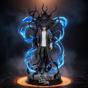 Solo Leveling Sung Jin-Woo Beru STL Statue – Shadow Monarch Duo (Digital Download)