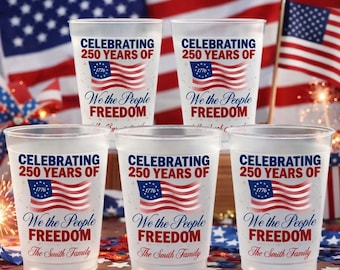 Personalized USA 250th Anniversary  Gifts, Custom Plastic Cups,Together We Celebrate Cups,USA Semiquincentennial Party Favors,July 4th Gifts