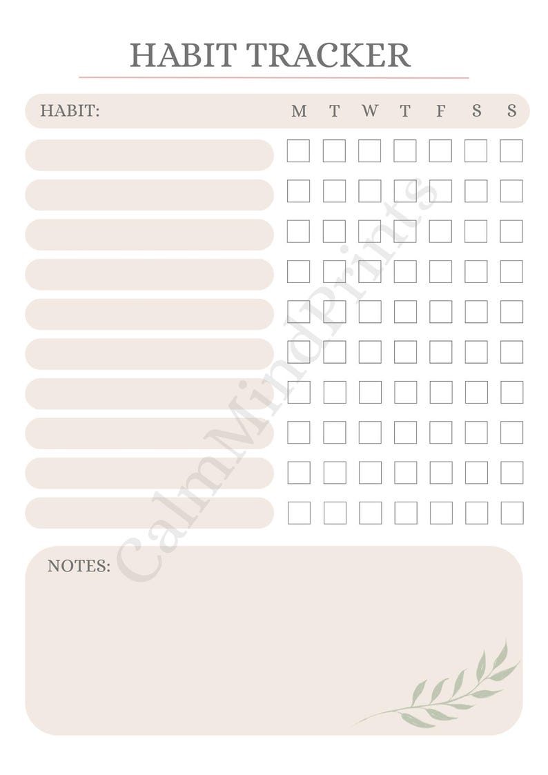 Self Care Habit Tracker Printable | Weekly Habit Tracker | Daily ...