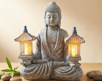 Buddha Garden Statue: Solar Lighted Outdoor Decor (Zen Style)