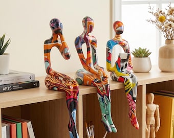 Abstract Sculpture Set: Colorful Handmade Figures (Home Accents)