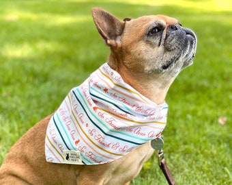 So French & So Clean Clean Dog Bandana | French Bulldog | Frenchie | Breton Stripe