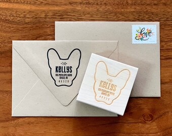 Französische Bulldogge Adressstempel