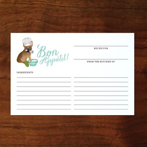 Cartões feitos sob encomenda da receita de Bon Appétit de <br> Lista de Desejos Crie Seu Próprio Produto! Conjunto de 10