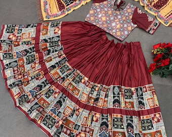 New Lounching Digital Print Muslin Cotton Lehenga Choli