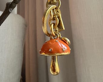 Orange Pilz Taschenanhänger / Schlüsselanhänger Handtaschen Dekoration Luxus Accessoires