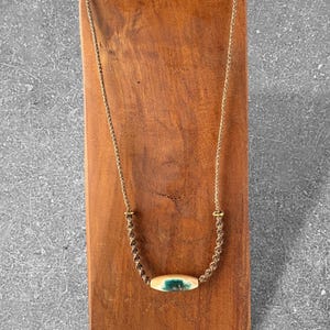 Handcarved Great Green Turban Shell (Yakogai) Pendant, Macrame Braided Necklace, Artisan Shell Jewelry, Okinawa Noir