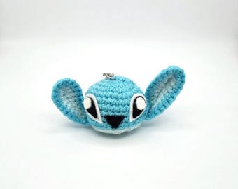 Chaveiro com pingente de ponto de crochê | Acessório para bolsa Lilo & Stitch