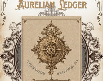 The Aurelian Ledger Steampunk Bookplate Brass Sepia Victorian Design Personalized Ex Libris Antique Style Library Label