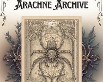 The Arachne Archive Gothic Personalized Bookplate Victorian Spider Web Design Ex Libris Label Antique Engraving Style Library Plate