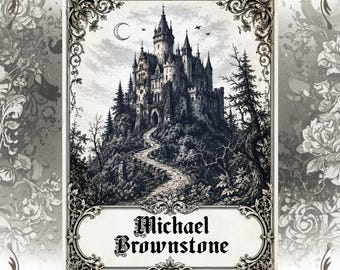 Gothic Castle Bookplates Personalized Ex Libris Labels Set of 24 Medieval Book Lover Gift Custom Library Bookplates Dark Academia