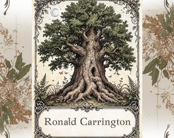 Ancient Tree Bookplates Personalized Ex Libris Labels Set of 24 Woodland Book Lover Gift Custom Library Bookplates Botanical Nature