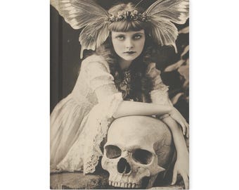 Victorian Fairy Skull Notebook Gothic Butterfly Girl Antique Journal