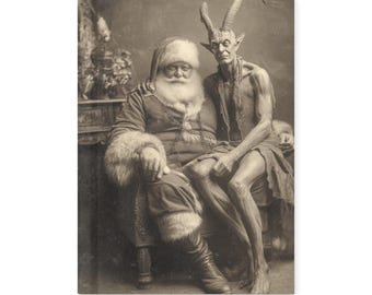 Vintage Victorian Santa Devil Gothic Notebook Dark Art Journal