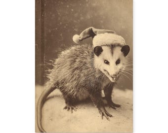 Vintage Victorian Gothic Christmas Opossum Notebook