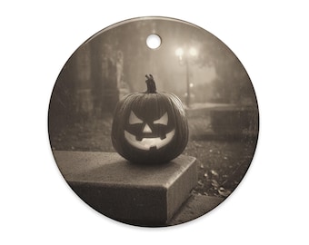 Vintage Victorian Jack O Lantern Halloween Night Ornament