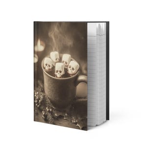 Vintage Victorian Gothic Skull Marshmallow Hot Cocoa Christmas Notebook