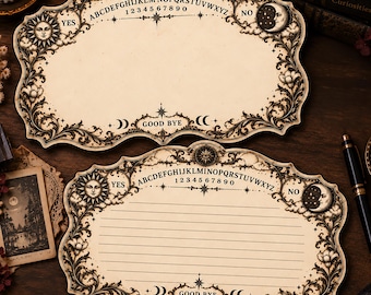 Ouija Shaped Stationery Victorian Gothic Spirit Board Writing Paper Lined or Unlined Celestial Occult Letter Set