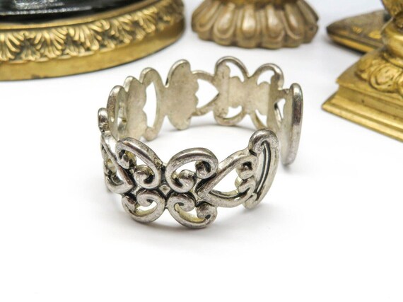 Vintage Distressed Silver Plate Gothic Victorian … - image 2