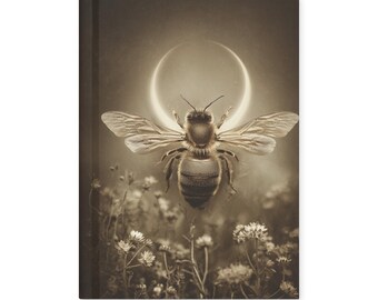 Vintage Bee Journal Celestial Moon Writing Notebook