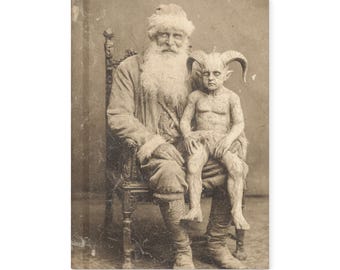 Vintage Victorian Gothic Santa Demon Child Christmas Notebook