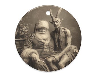 Vintage Victorian Santa Devil Gothic Ornament Dark Christmas Decor