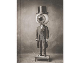 Eyeball Man Notebook Surreal Gothic Portrait Top Hat Oddity Journal