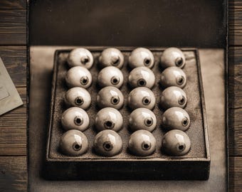 Vintage Victorian Prosthetic Eye Card Gothic Medical Oddity Curiosity Cabinet Art Blank Inside