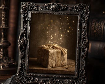 Vintage Celestial Gift and Falling Stars Print Victorian Night Sky
