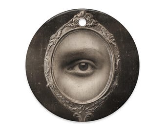 Victorian Mirror Eye Ornament Gothic Creepy Holiday Decor