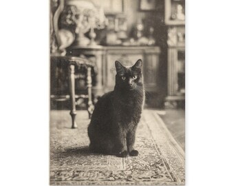 Black Cat Notebook Gothic Victorian Journal Vintage Cat