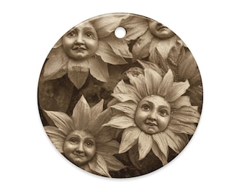 Victorian Flower Faces Ornament Surreal Botanical Vintage Decor