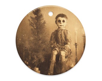 Vintage Victorian Creepy Puppet Christmas Tree Gothic Ornament Dark Holiday Haunted Decor