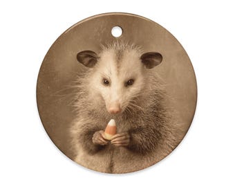 Vintage Opossum Candy Corn Ornament Creepy Cute Halloween Decor