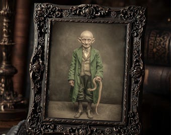 Vintage Gothic St Patrick’s Day Leprechaun Print Victorian Style Dark Luck Snake Wall Art