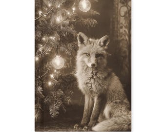 Vintage Victorian Fox Gothic Journal Woodland Christmas Notebook