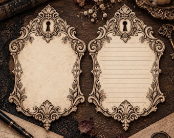 Victorian Keyhole Shaped Stationery Gothic Vintage Letter Writing Paper Lined or Unlined