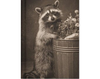 Vintage Raccoon Flower Seller Gothic Animal Journal Notebook