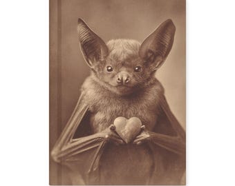 Victorian Bat With Heart Journal Gothic Writing Book Dark Romantic Notebook