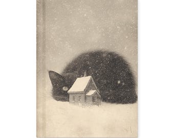 Icelandic Yule Cat Gothic Journal Christmas Folklore Black Cat Winter Notebook