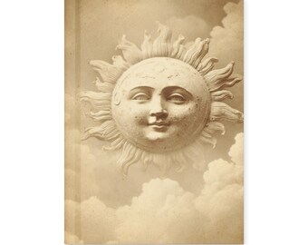 Vintage Victorian Gothic Sun Face Celestial Notebook