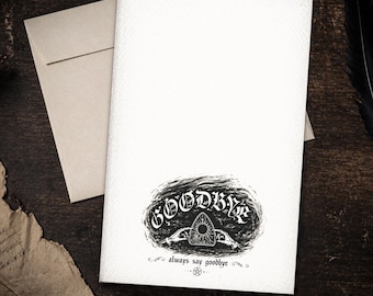 Gothic Ouija Goodbye Stationery Set 5.5 x 8.5 Letter Writing Paper Victorian Spirit Board Notes with Envelopes